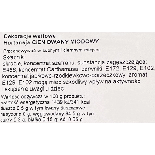 Kwiaty waflowe ozdoby na tort kwiat hortensja miodowa dekoracje komunijne wesele urodziny 18 sztuk